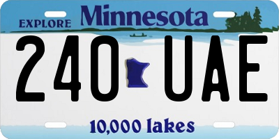 MN license plate 240UAE