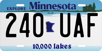 MN license plate 240UAF