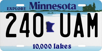 MN license plate 240UAM