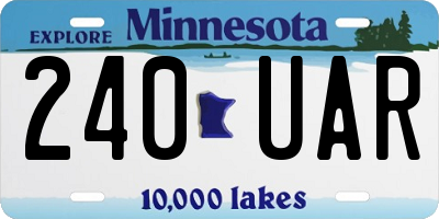 MN license plate 240UAR