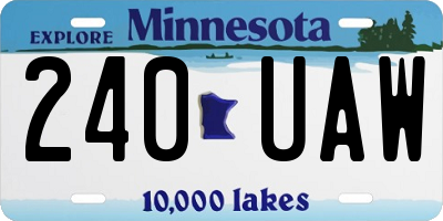 MN license plate 240UAW