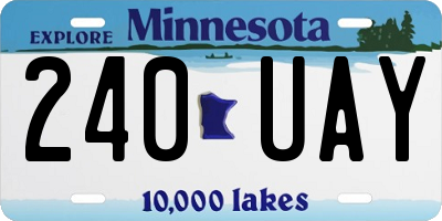 MN license plate 240UAY