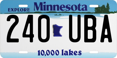 MN license plate 240UBA
