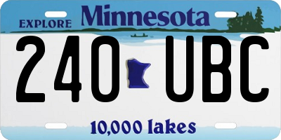 MN license plate 240UBC