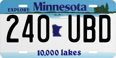 MN license plate 240UBD
