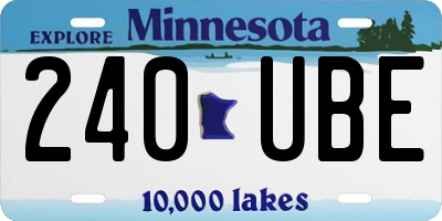 MN license plate 240UBE