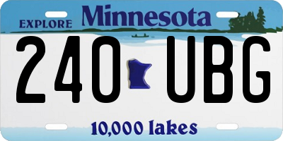 MN license plate 240UBG
