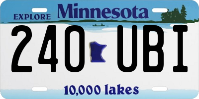 MN license plate 240UBI