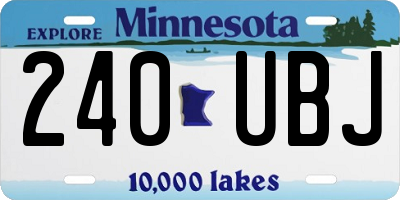 MN license plate 240UBJ
