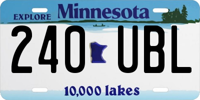 MN license plate 240UBL