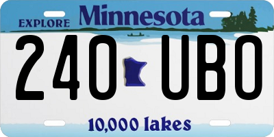 MN license plate 240UBO