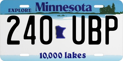 MN license plate 240UBP