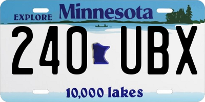 MN license plate 240UBX