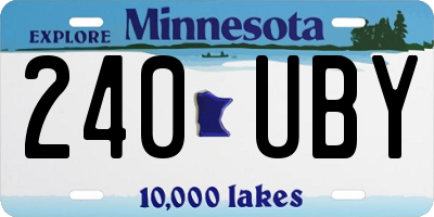MN license plate 240UBY