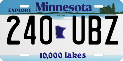MN license plate 240UBZ