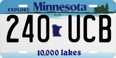 MN license plate 240UCB