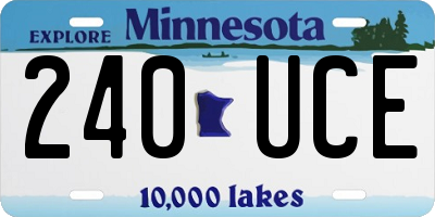 MN license plate 240UCE