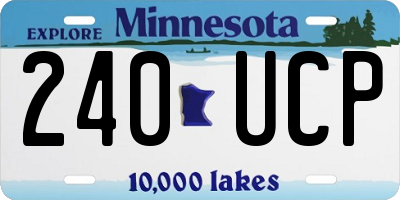 MN license plate 240UCP