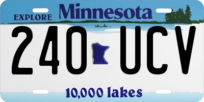 MN license plate 240UCV