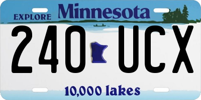 MN license plate 240UCX