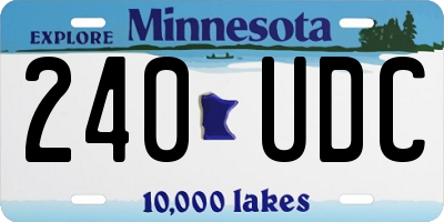 MN license plate 240UDC