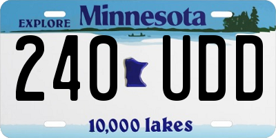 MN license plate 240UDD