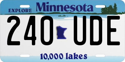 MN license plate 240UDE