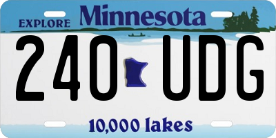 MN license plate 240UDG