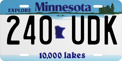 MN license plate 240UDK