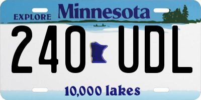MN license plate 240UDL
