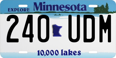 MN license plate 240UDM