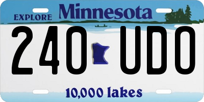 MN license plate 240UDO