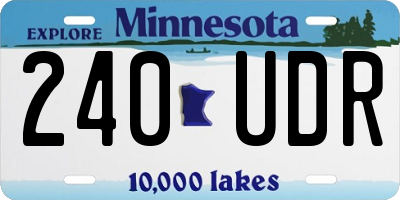 MN license plate 240UDR