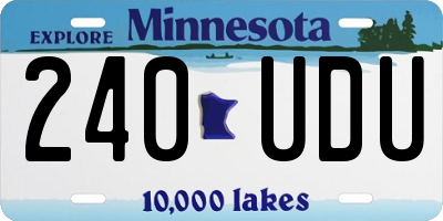 MN license plate 240UDU