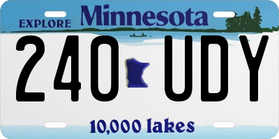 MN license plate 240UDY
