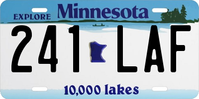 MN license plate 241LAF