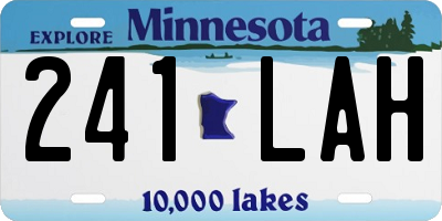 MN license plate 241LAH