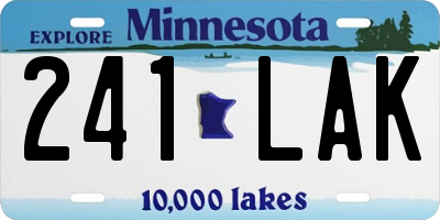 MN license plate 241LAK