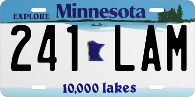 MN license plate 241LAM