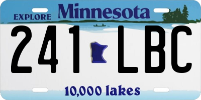 MN license plate 241LBC