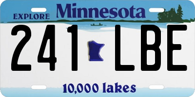 MN license plate 241LBE