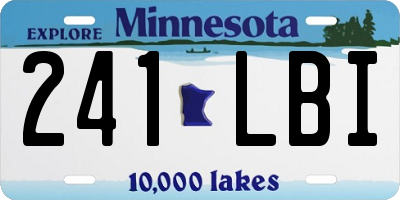 MN license plate 241LBI