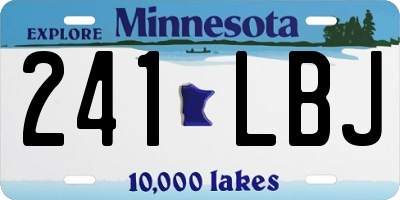 MN license plate 241LBJ