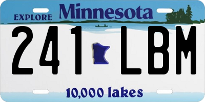 MN license plate 241LBM
