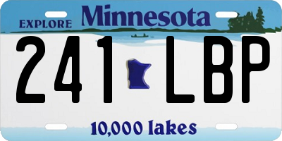 MN license plate 241LBP