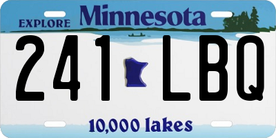 MN license plate 241LBQ