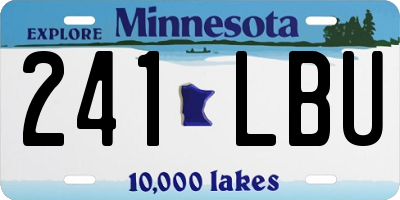 MN license plate 241LBU