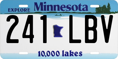 MN license plate 241LBV