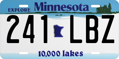 MN license plate 241LBZ