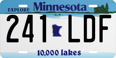 MN license plate 241LDF